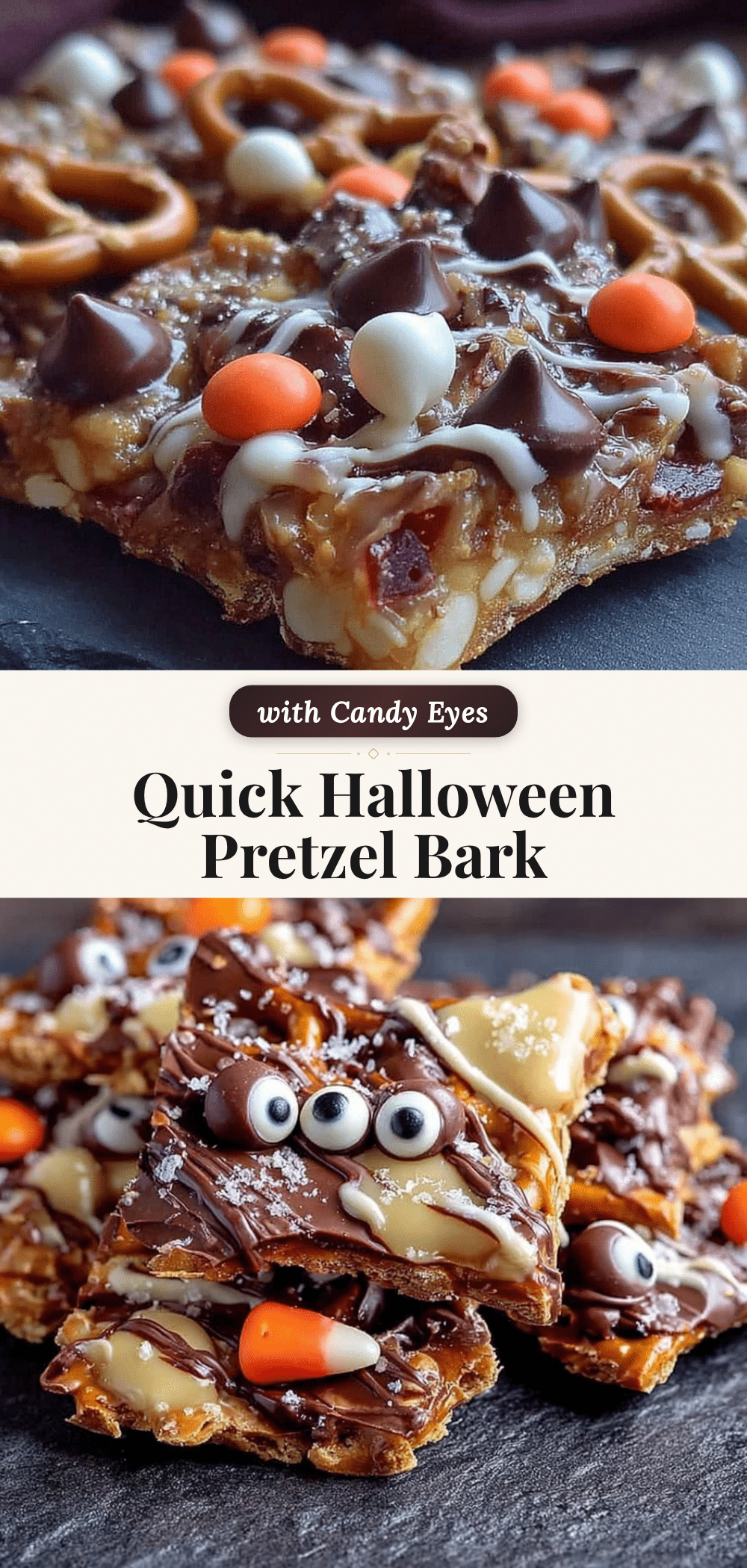 Halloween Pretzel Bark recipe