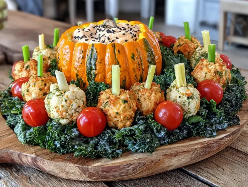 halloween pumpkin patch veggie tray - featured image