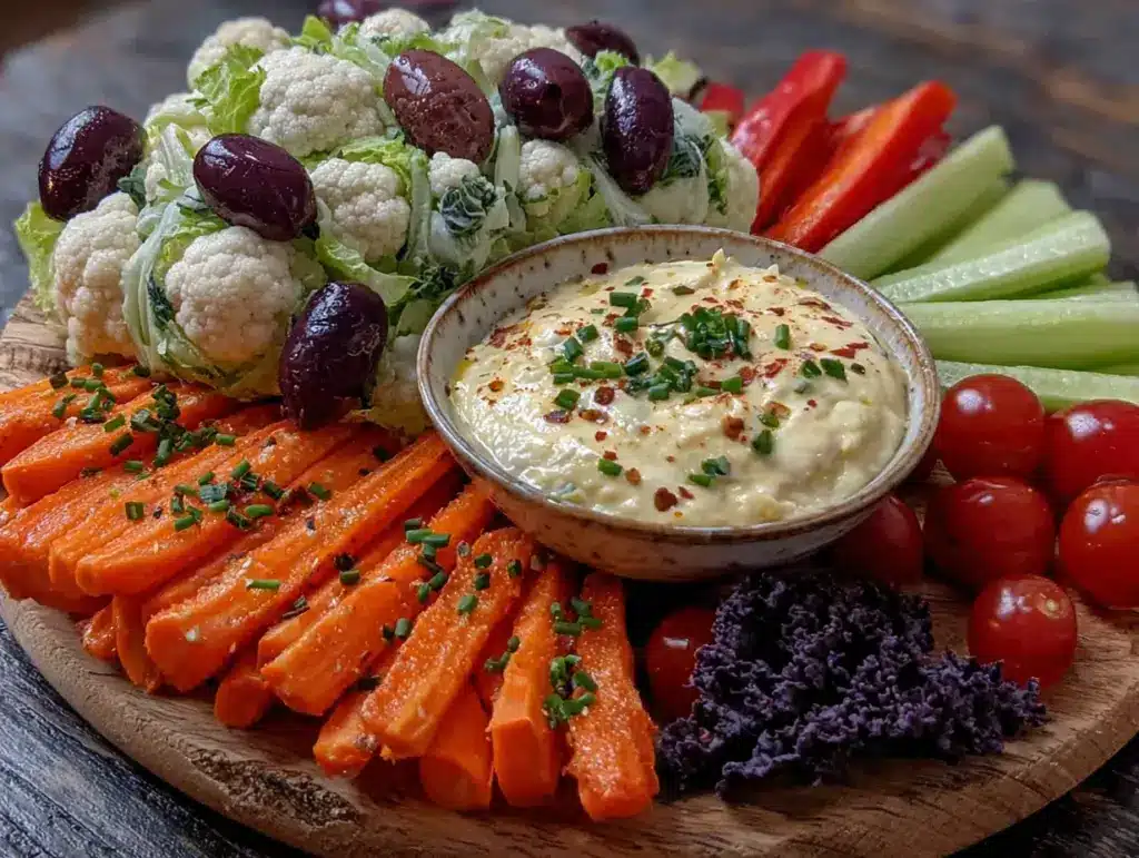 halloween veggie skull tray with ranch dip - featured image