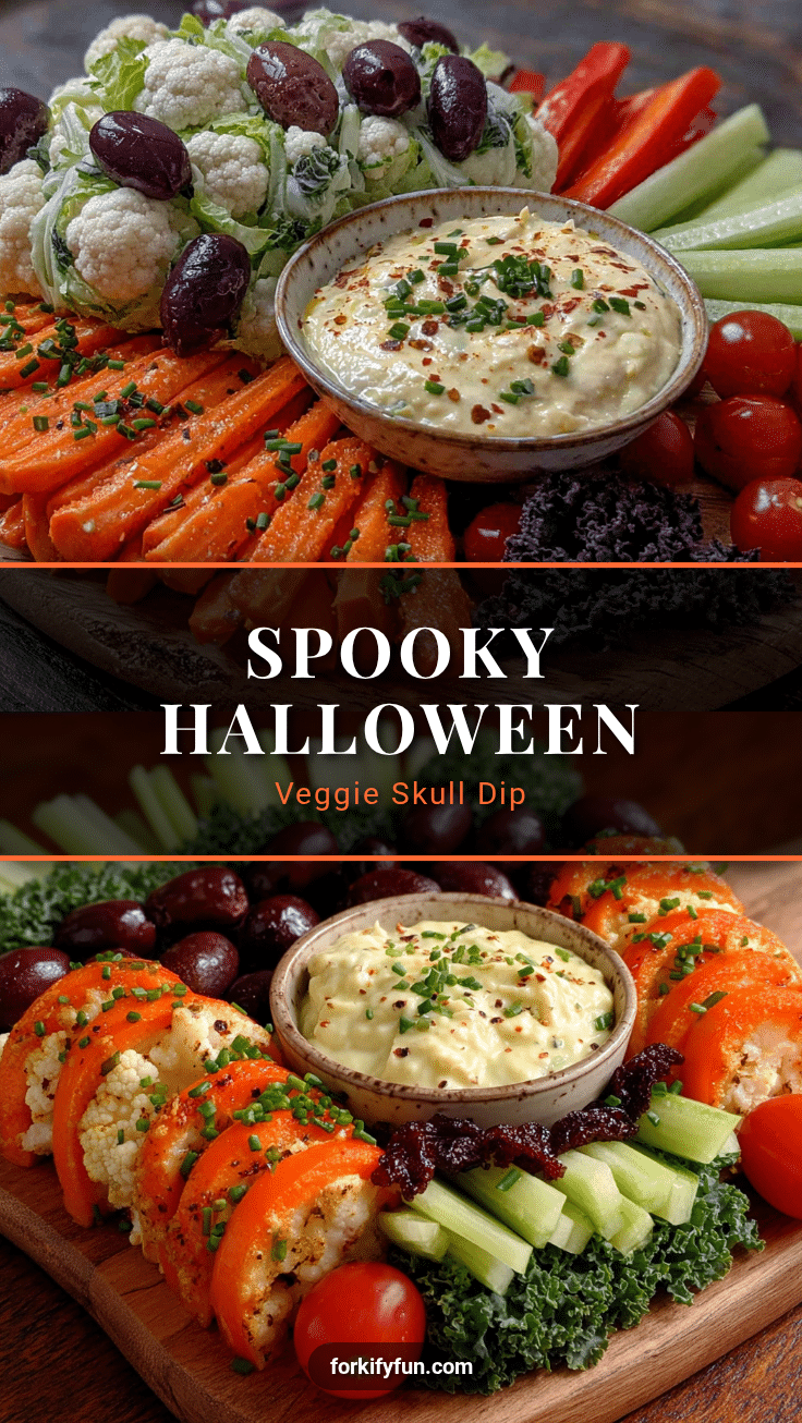halloween veggie skull tray with ranch dip recipe