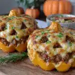 jack-o-lantern stuffed bell peppers - featured image