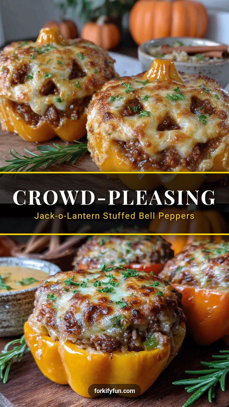 jack-o-lantern stuffed bell peppers recipe