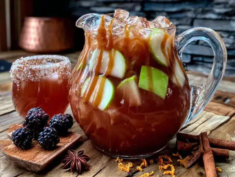 kid-friendly apple cider caramel punch - featured image
