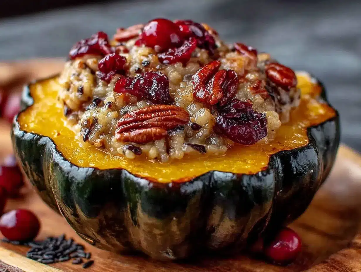 kid-friendly stuffed acorn squash with wild rice preparation steps