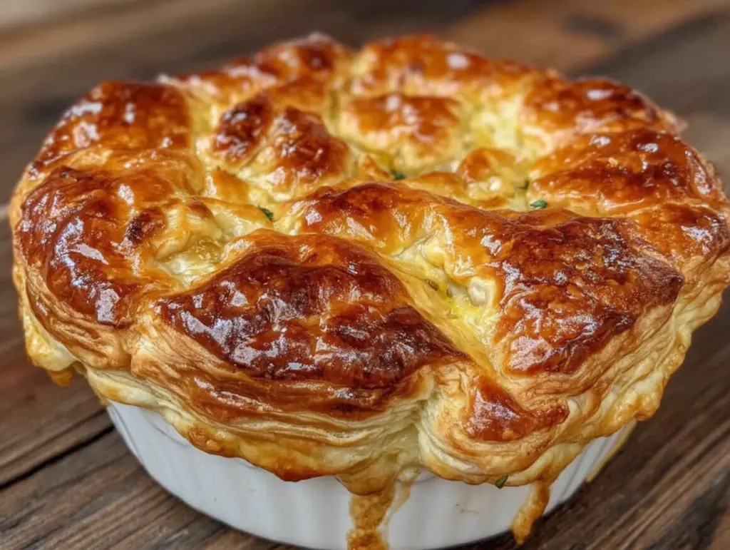 leftover turkey pot pie with puff pastry - featured image