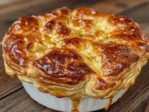 leftover turkey pot pie with puff pastry - featured image