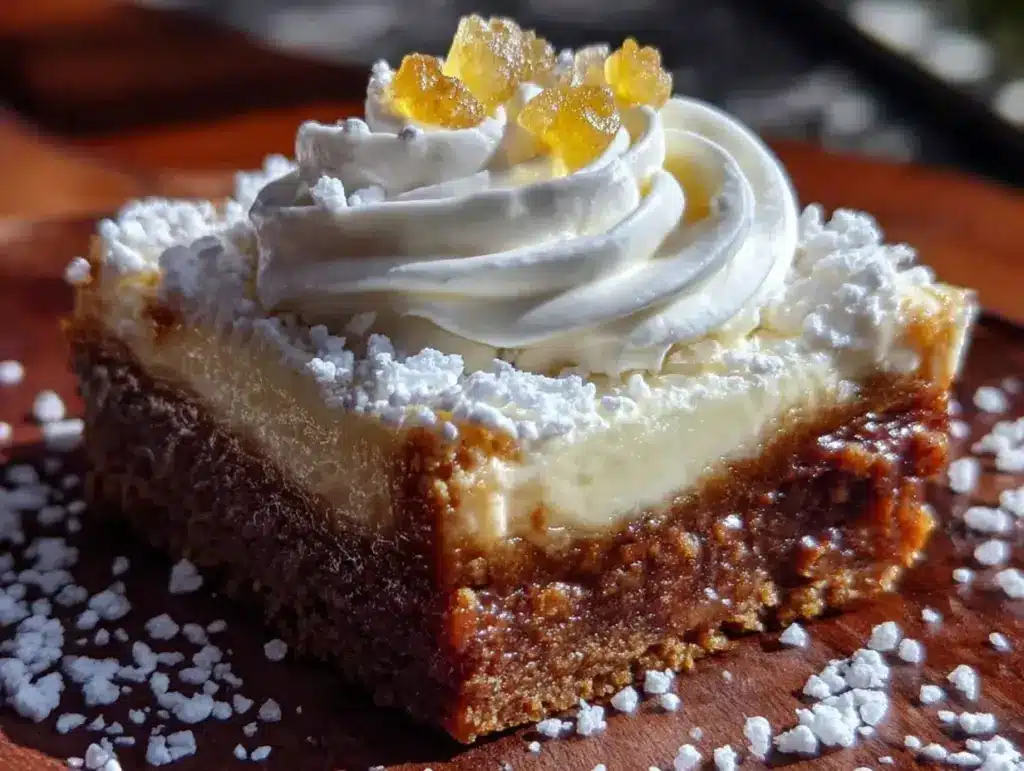 light gingerbread cheesecake bars - featured image