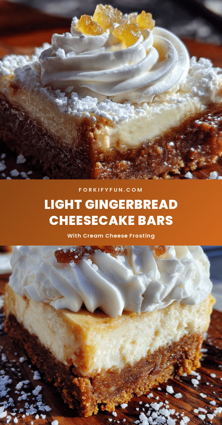 light gingerbread cheesecake bars recipe
