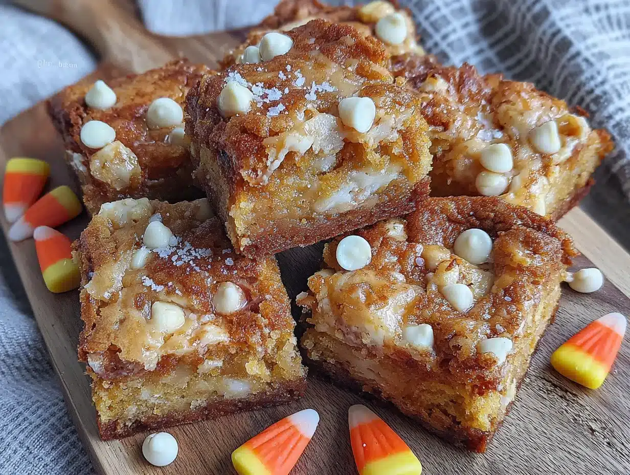 lighter candy corn blondies preparation steps