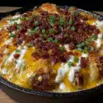loaded baked potato soup with bacon - featured image
