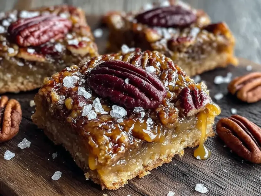 maple bourbon pecan pie bars - featured image