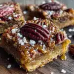 maple bourbon pecan pie bars - featured image