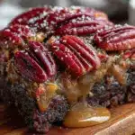 maple bourbon pecan pie brownies - featured image