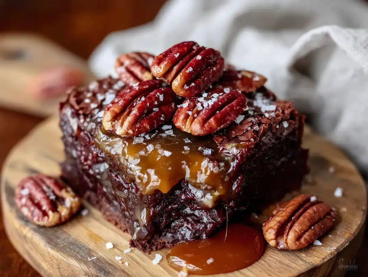 maple bourbon pecan pie brownies preparation steps
