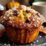 maple pumpkin chocolate chip muffins - featured image