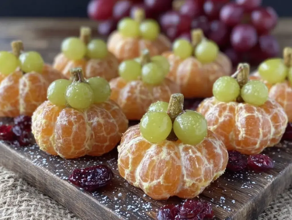 mini halloween fruit tray pumpkins - featured image