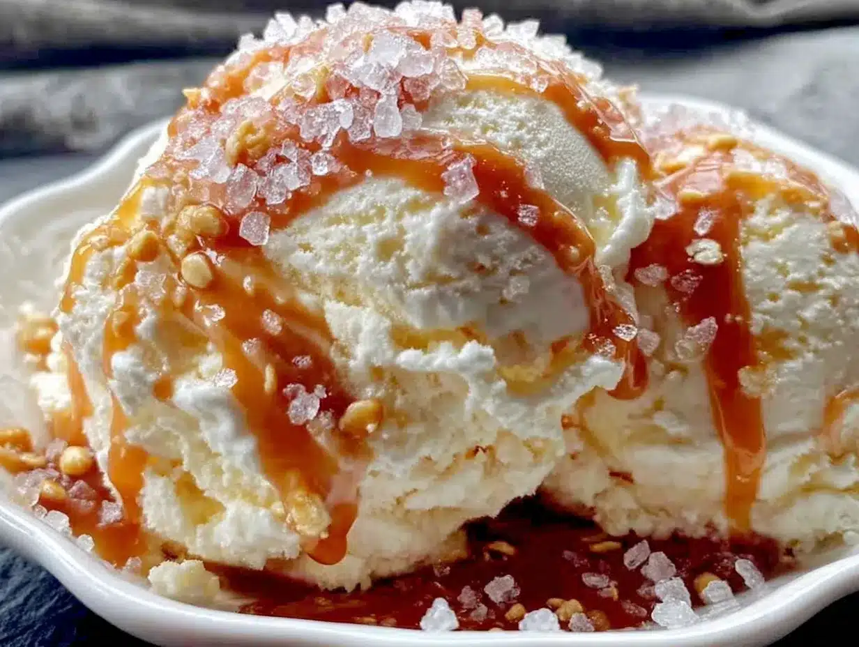 no-churn salted caramel ice cream preparation steps