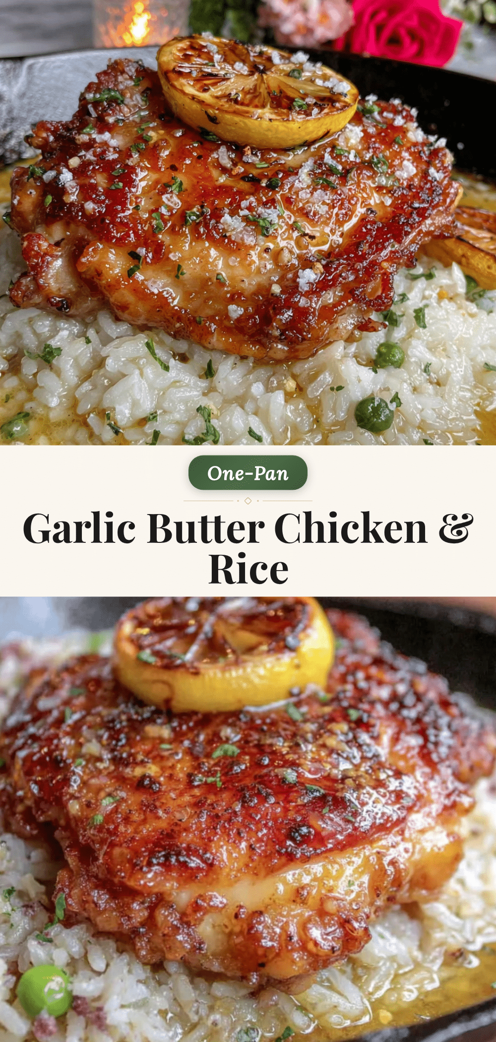 one-pan garlic butter chicken and rice recipe