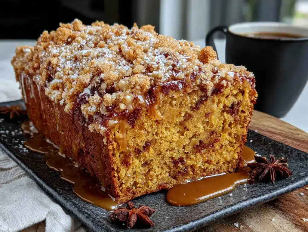 pumpkin bread with crumb topping - featured image