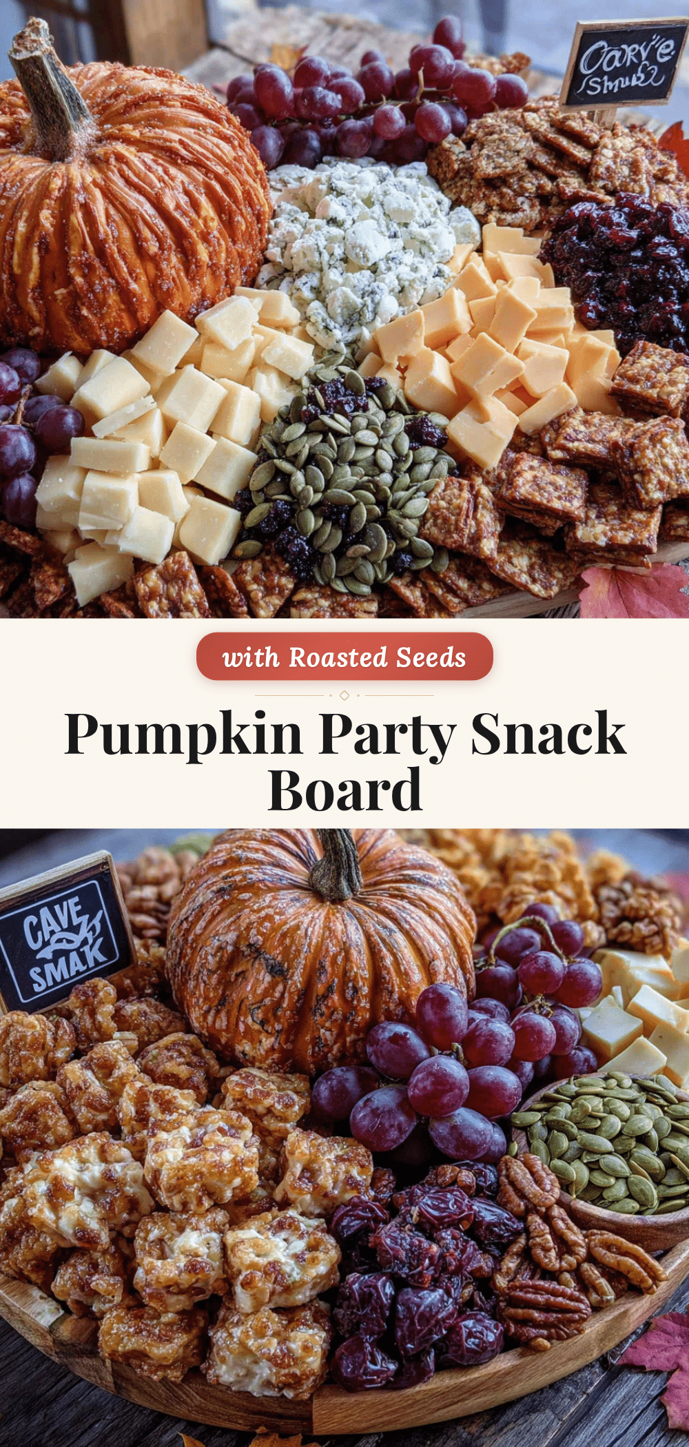 pumpkin carving party snack board recipe