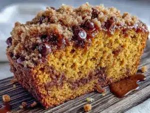 pumpkin chocolate chip bread with streusel topping - featured image
