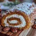 pumpkin roll with cream cheese filling - featured image