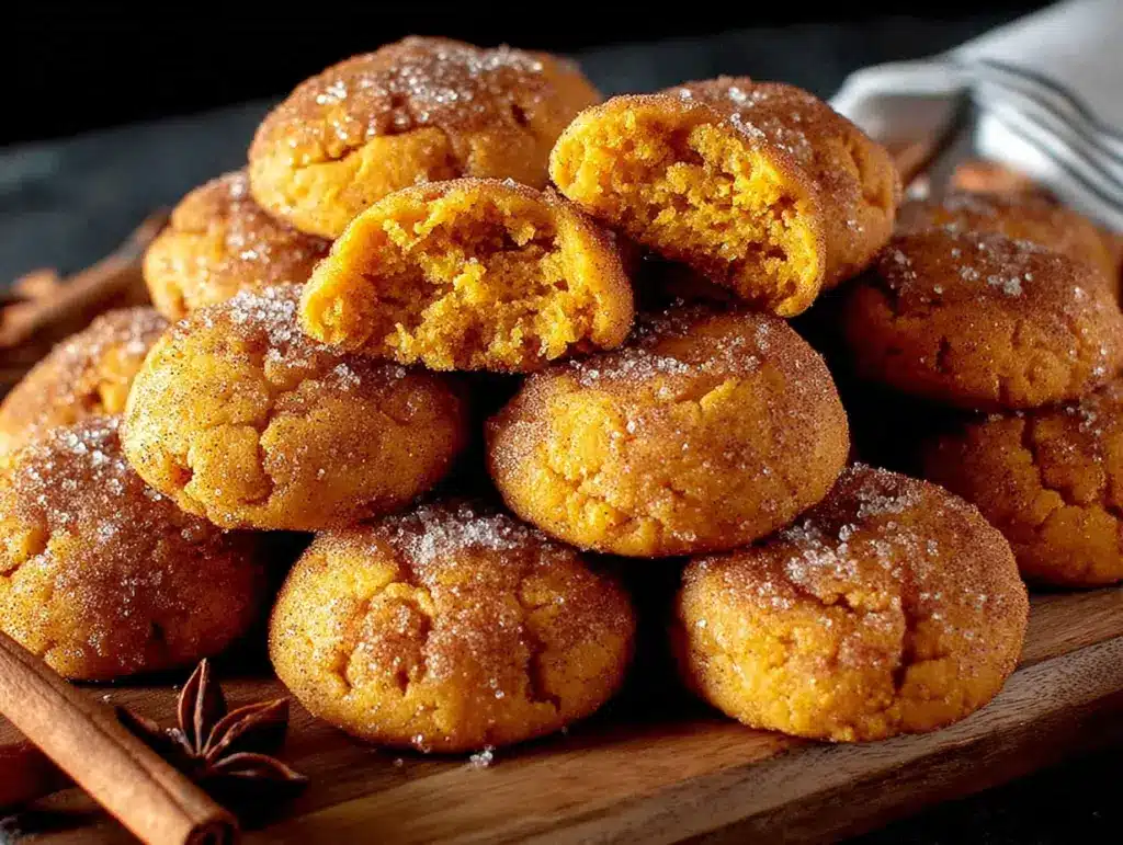 pumpkin snickerdoodle cookies - featured image