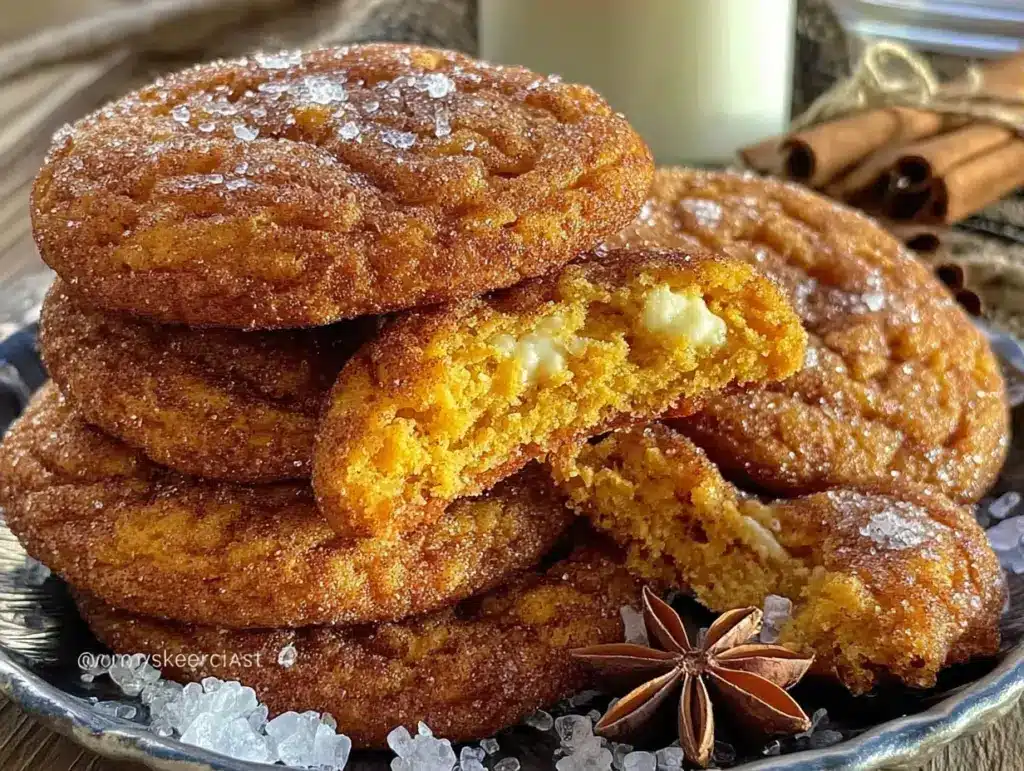 pumpkin snickerdoodle cookies - featured image