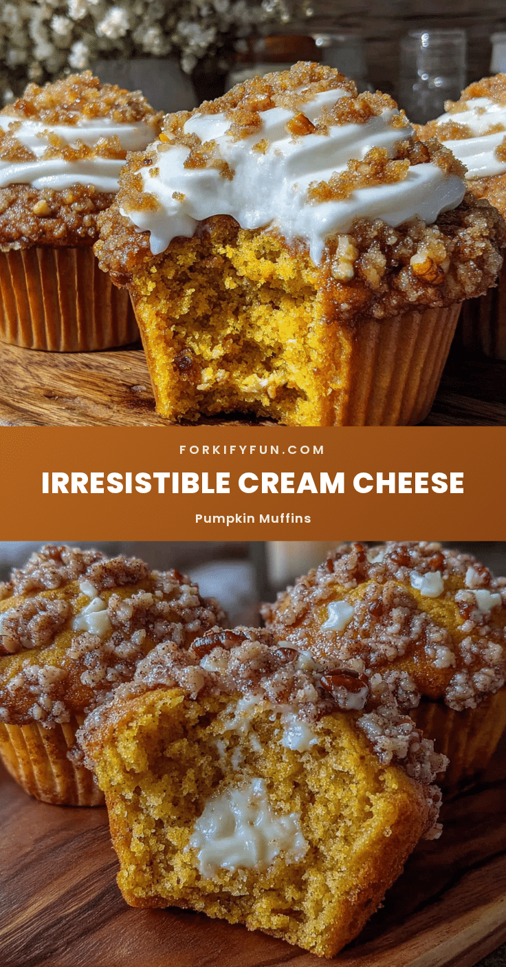 pumpkin streusel muffins with cream cheese filling recipe