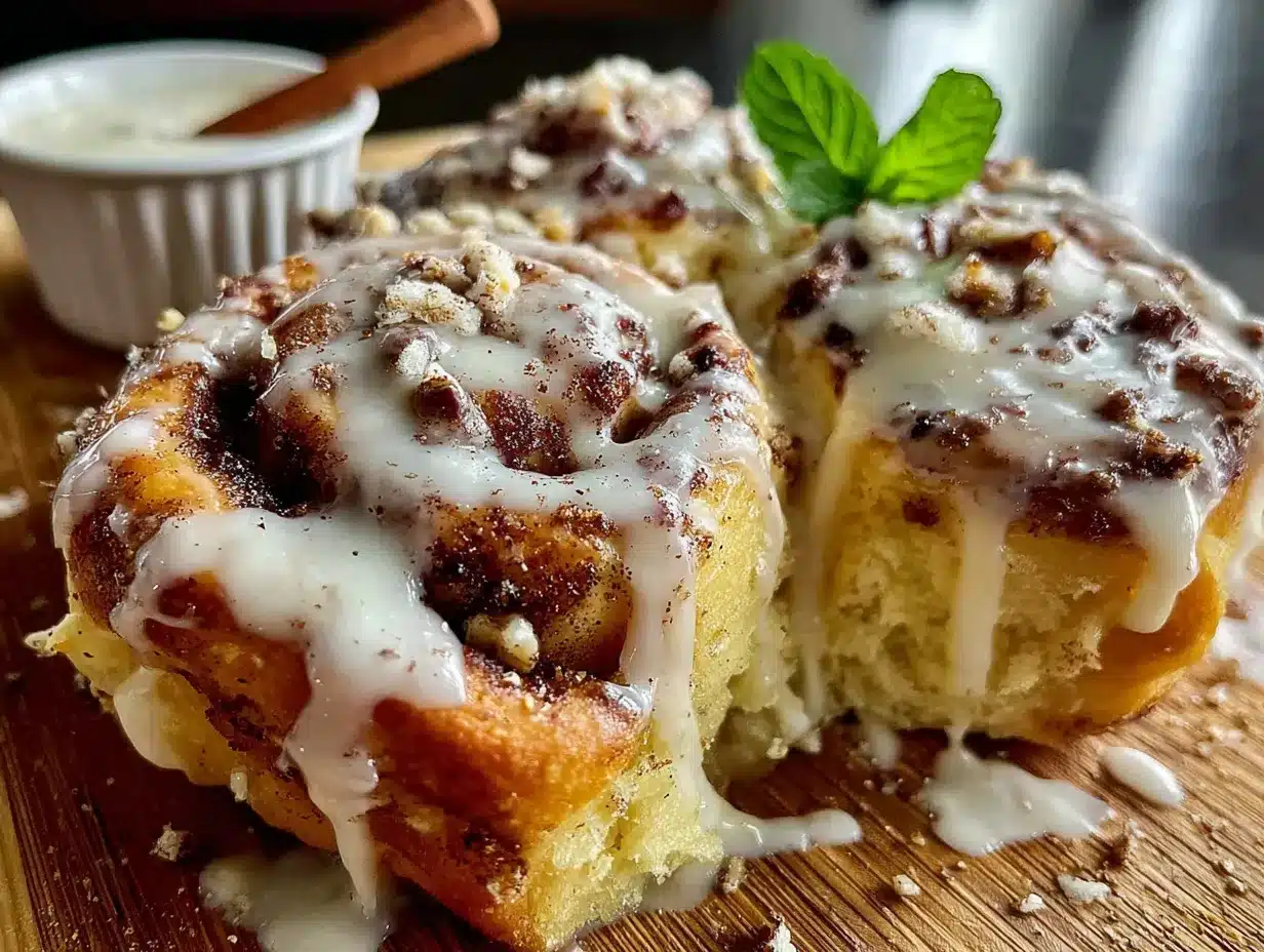 quick eggnog cinnamon rolls with nutmeg glaze preparation steps