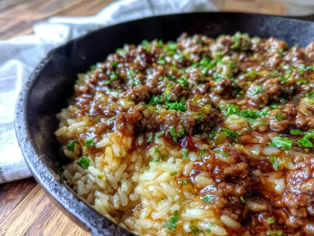 quick ground beef and rice skillet dinner - featured image