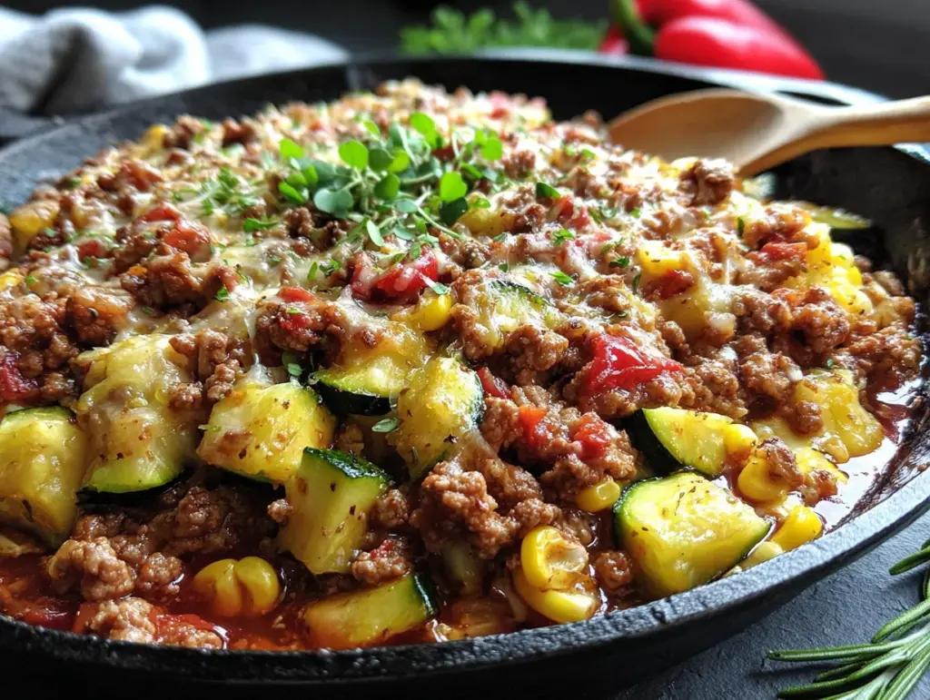 quick healthy ground turkey skillet - featured image
