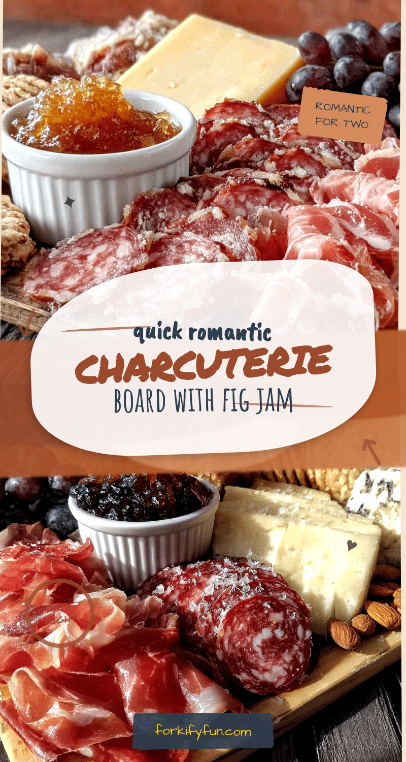 Quick romantic charcuterie board with fig jam recipe