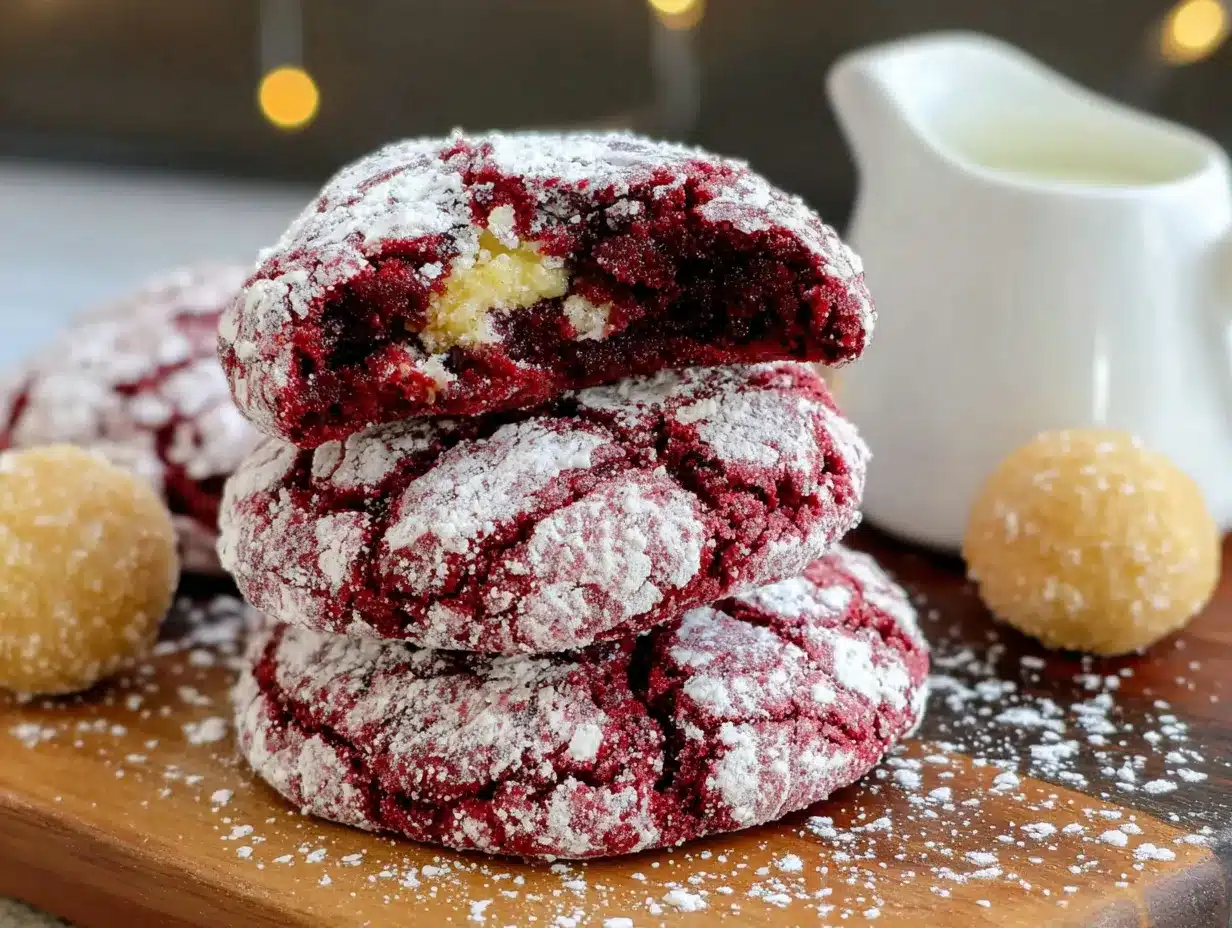 red velvet crinkle cookies preparation steps