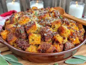 roasted butternut squash and sausage stuffing - featured image