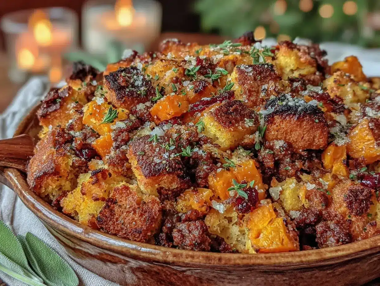 roasted butternut squash and sausage stuffing preparation steps