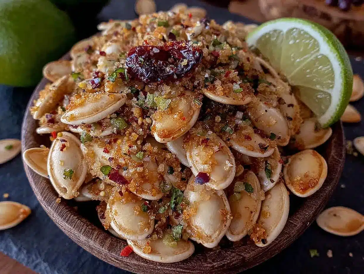 roasted pumpkin seeds with chili lime salt preparation steps