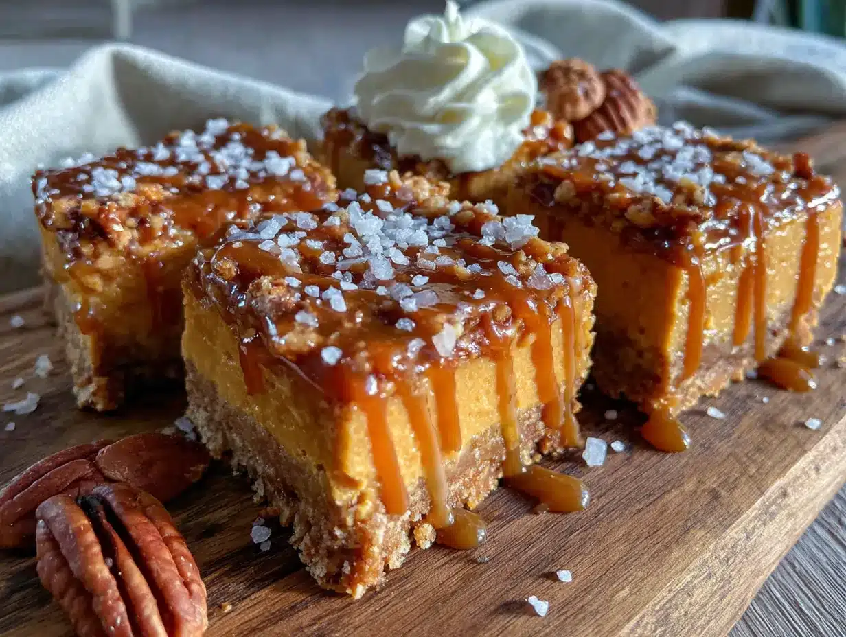 Salted Caramel Pumpkin Cheesecake Bars preparation steps
