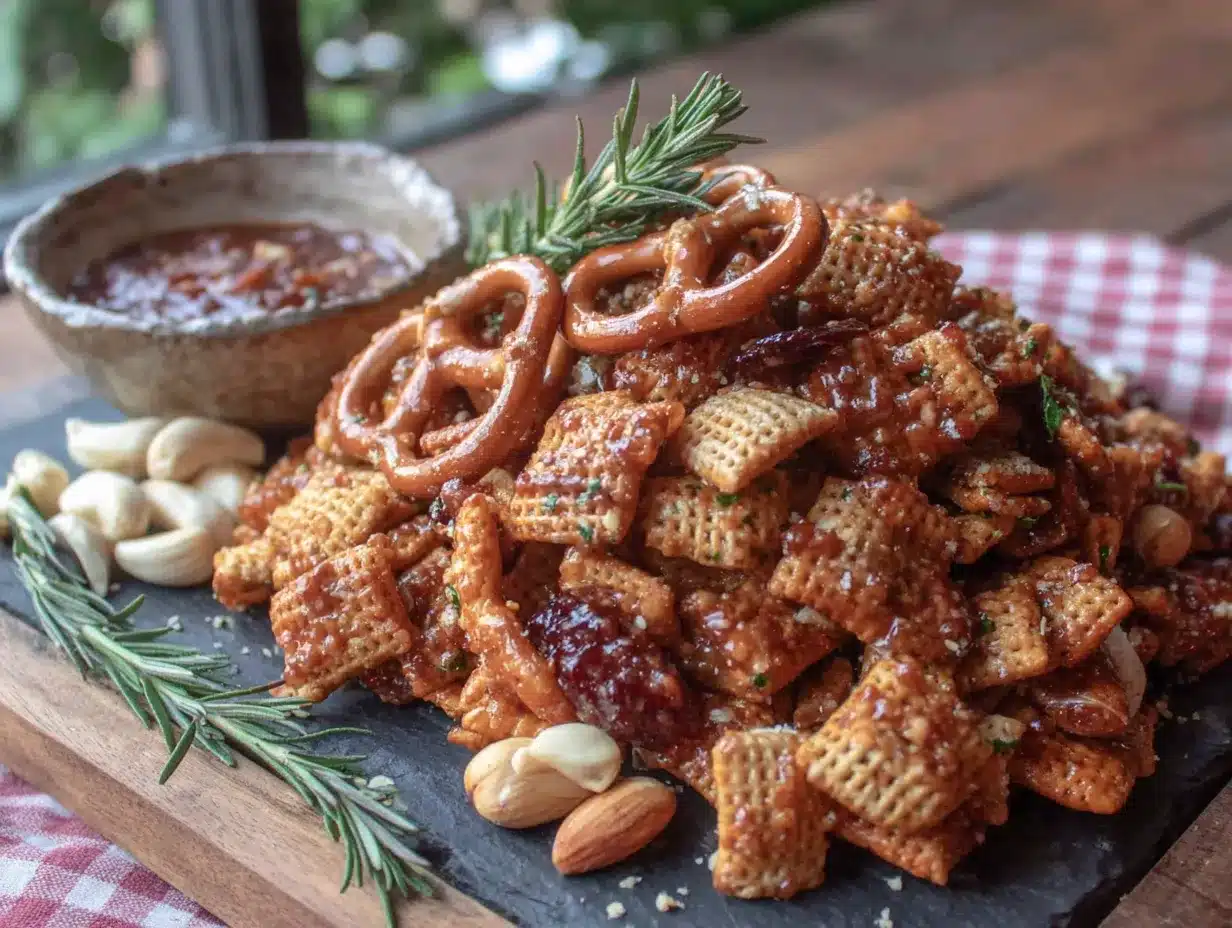 Savory Ranch Garlic Butter Chex Mix preparation steps