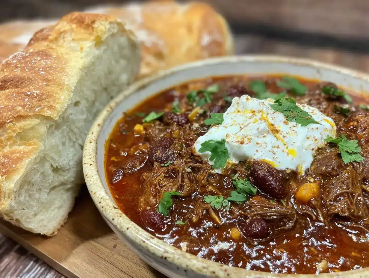 slow cooker beef chili with dark chocolate preparation steps