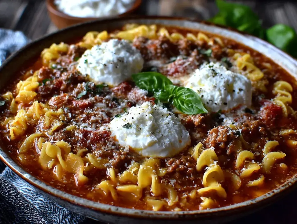slow cooker lasagna soup - featured image