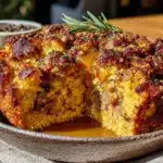 Southern Cornbread Dressing with Sage and Sausage - featured image
