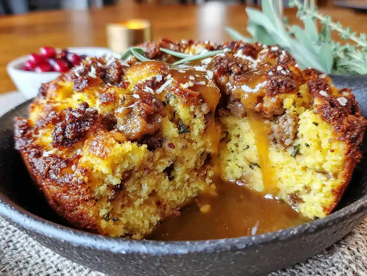Southern Cornbread Dressing with Sage and Sausage preparation steps