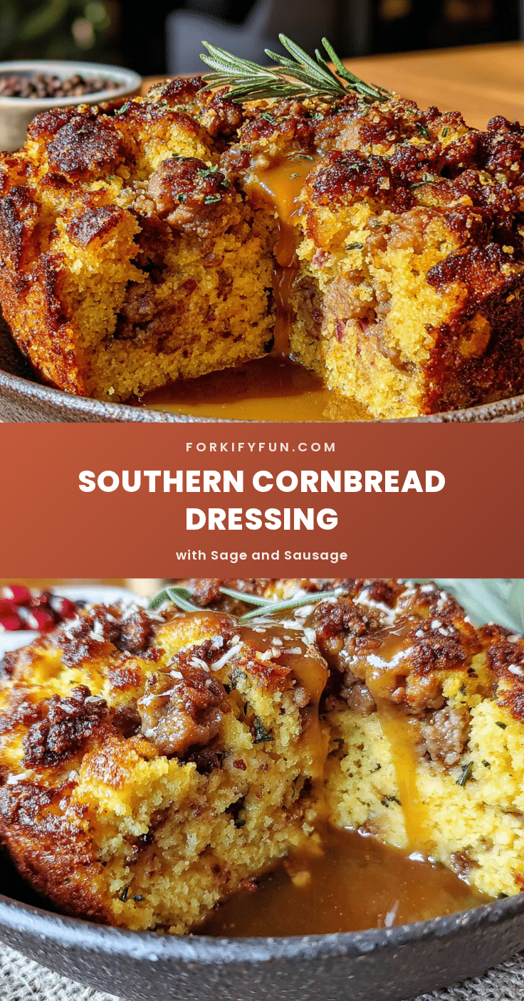 Southern Cornbread Dressing with Sage and Sausage recipe