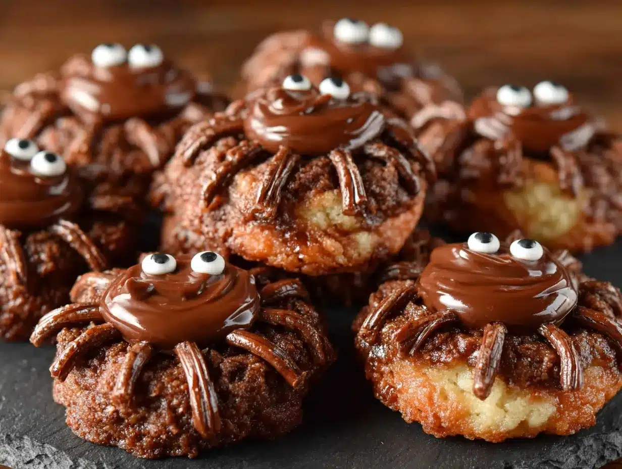 spider cookies nutella thumbprint preparation steps