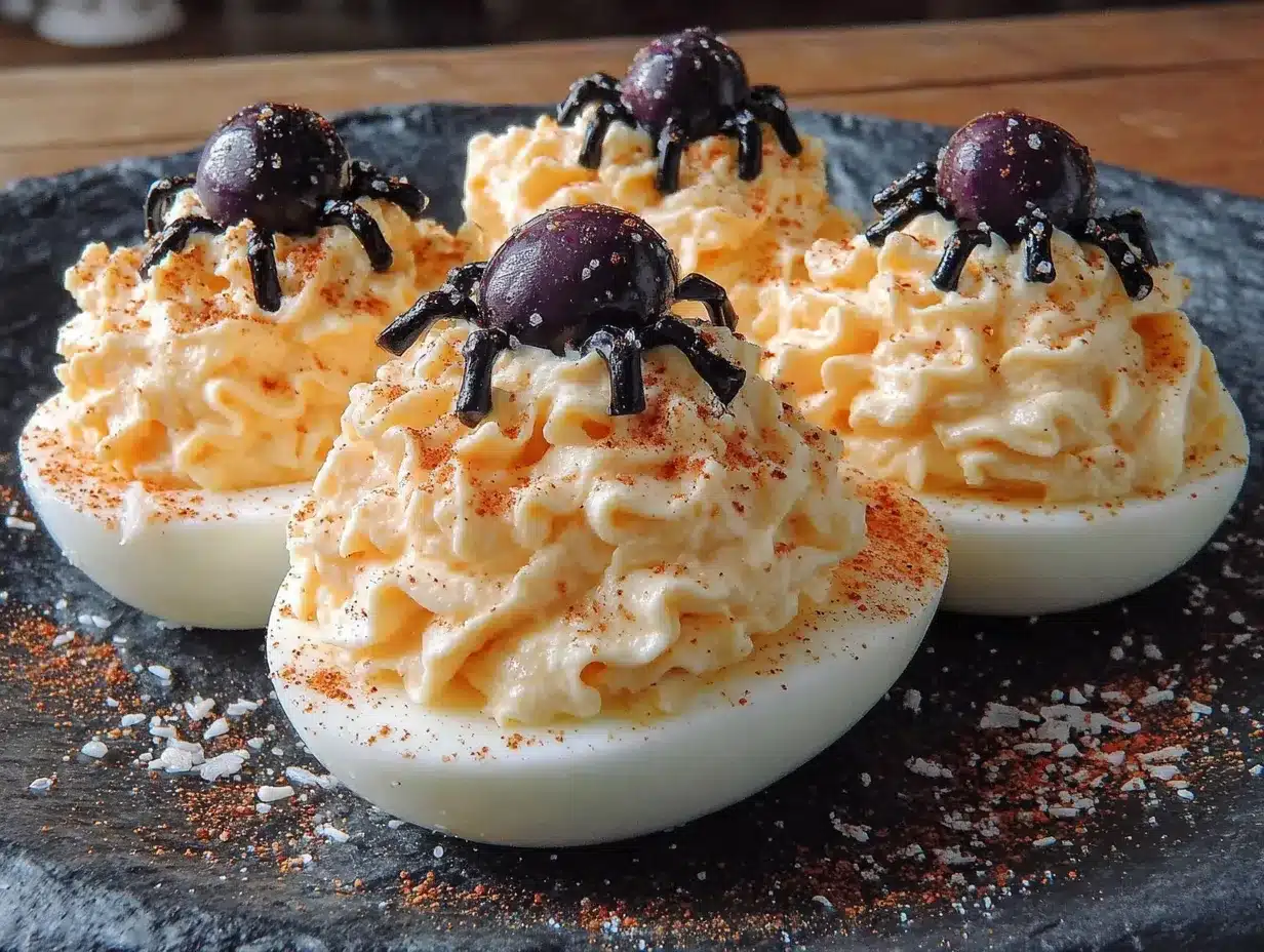 spider deviled eggs preparation steps