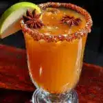 spiked apple cider halloween cocktail - featured image