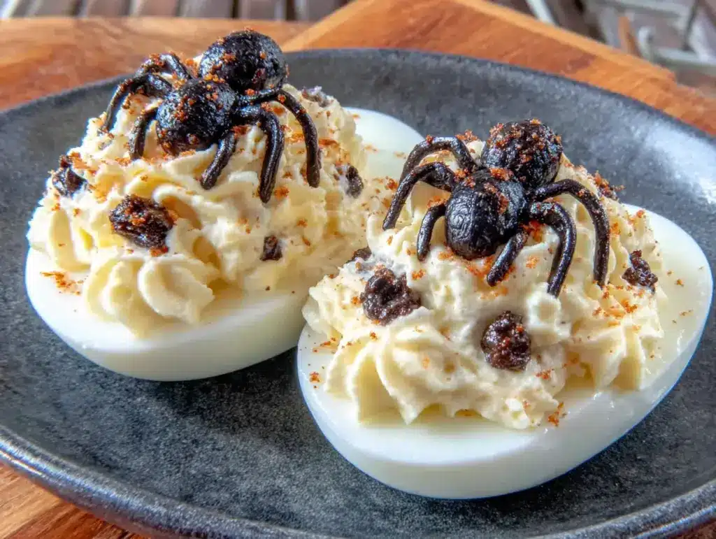 spooky deviled eggs - featured image