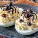 spooky deviled eggs - featured image