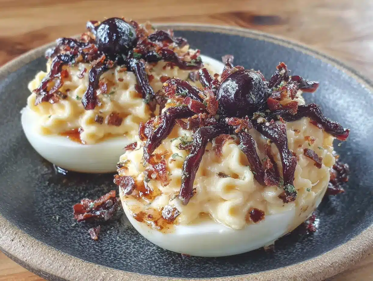 spooky deviled eggs preparation steps